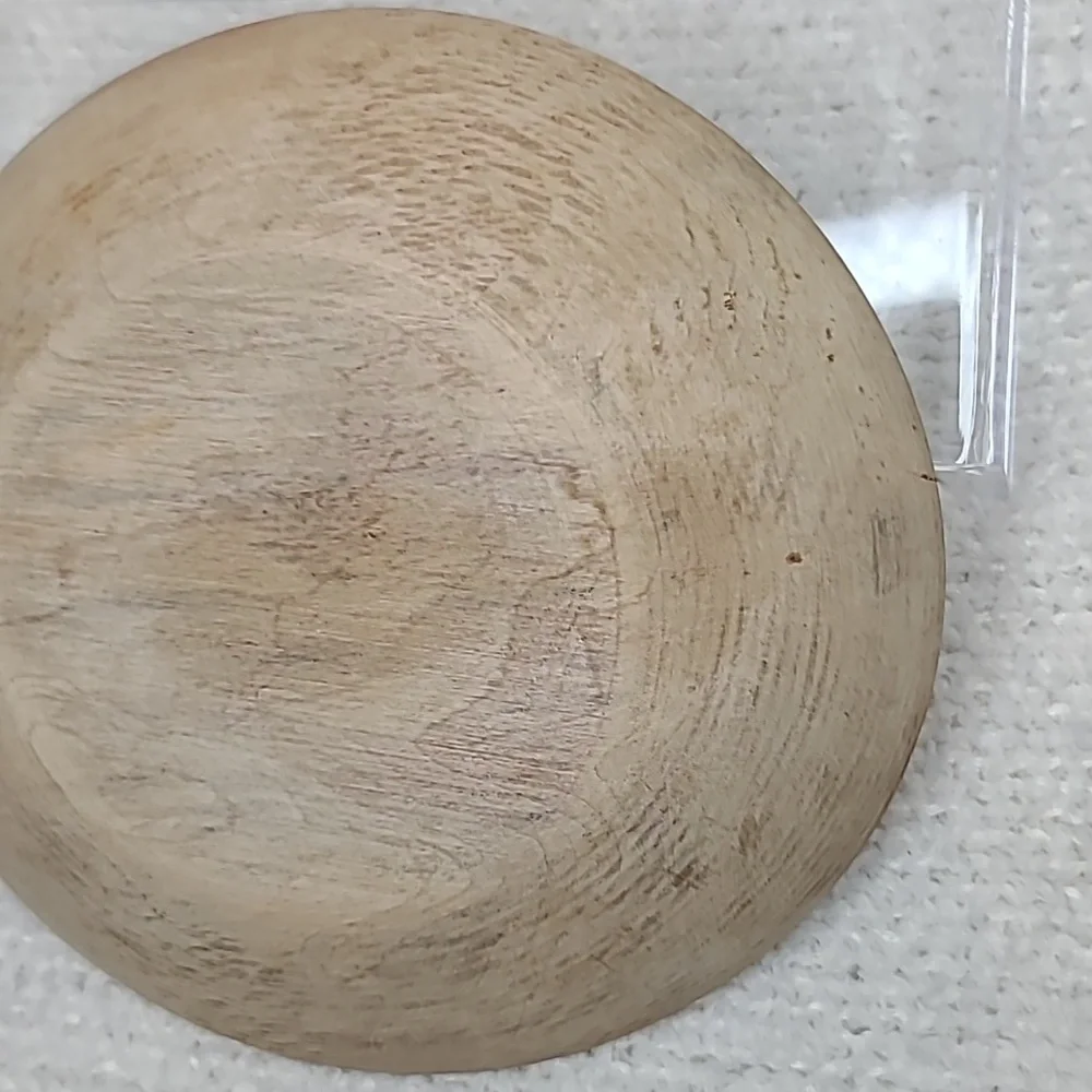 Vintage Farmhouse Mid Century Modern Wooden Small Hand Carved Dough/Salad Bowl